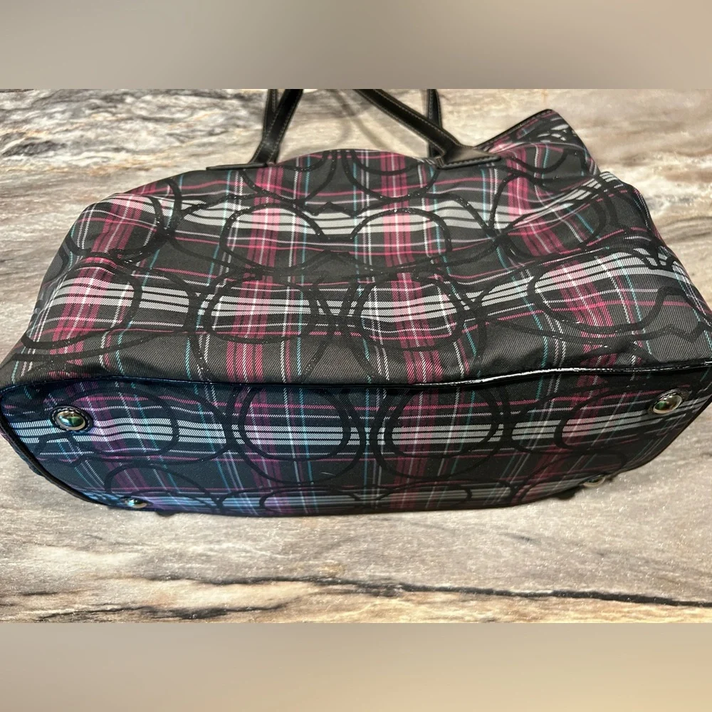 Coach Black and Pink Tartan Plaid Handbag - Picture 2 of 5